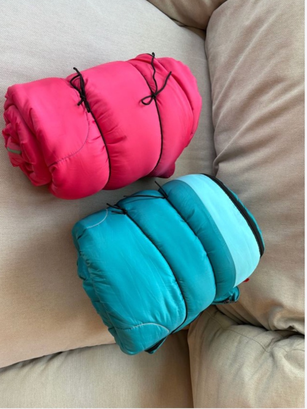 Coleman Kids 50°F Sleeping Bags — Blue & Pink — $40 for Both